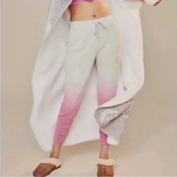 Victoria's Secret Pink Ombre Dip Dye Skinny Joggers Heather Stone Grey Pink XXL - Picture 2 of 7